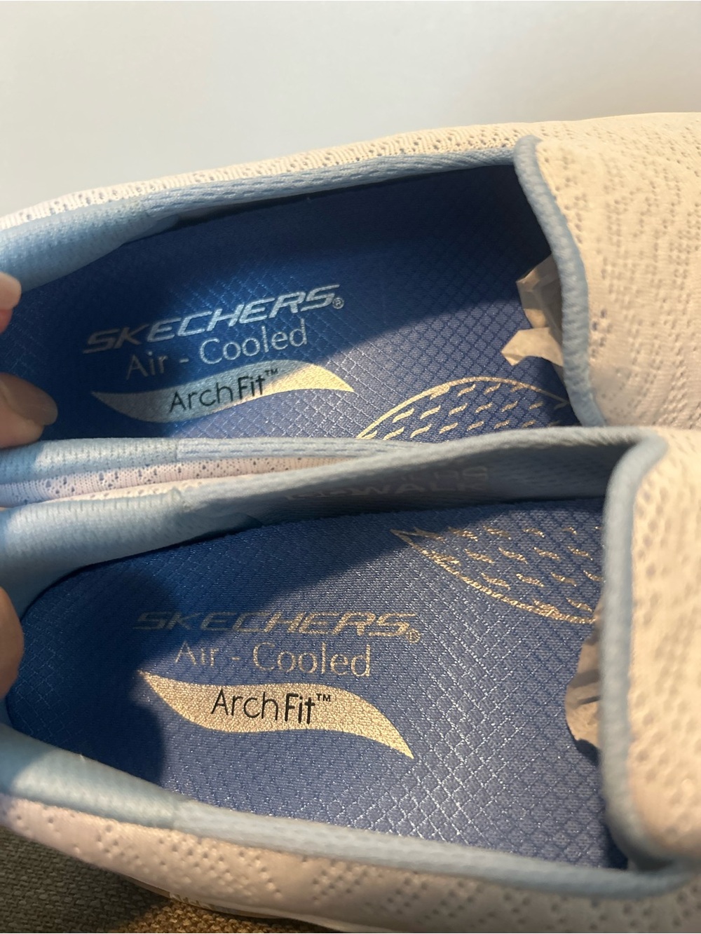 Skechers Wave-Textured Slip-On Sneakers in Light Blue - Picture 6 of 8